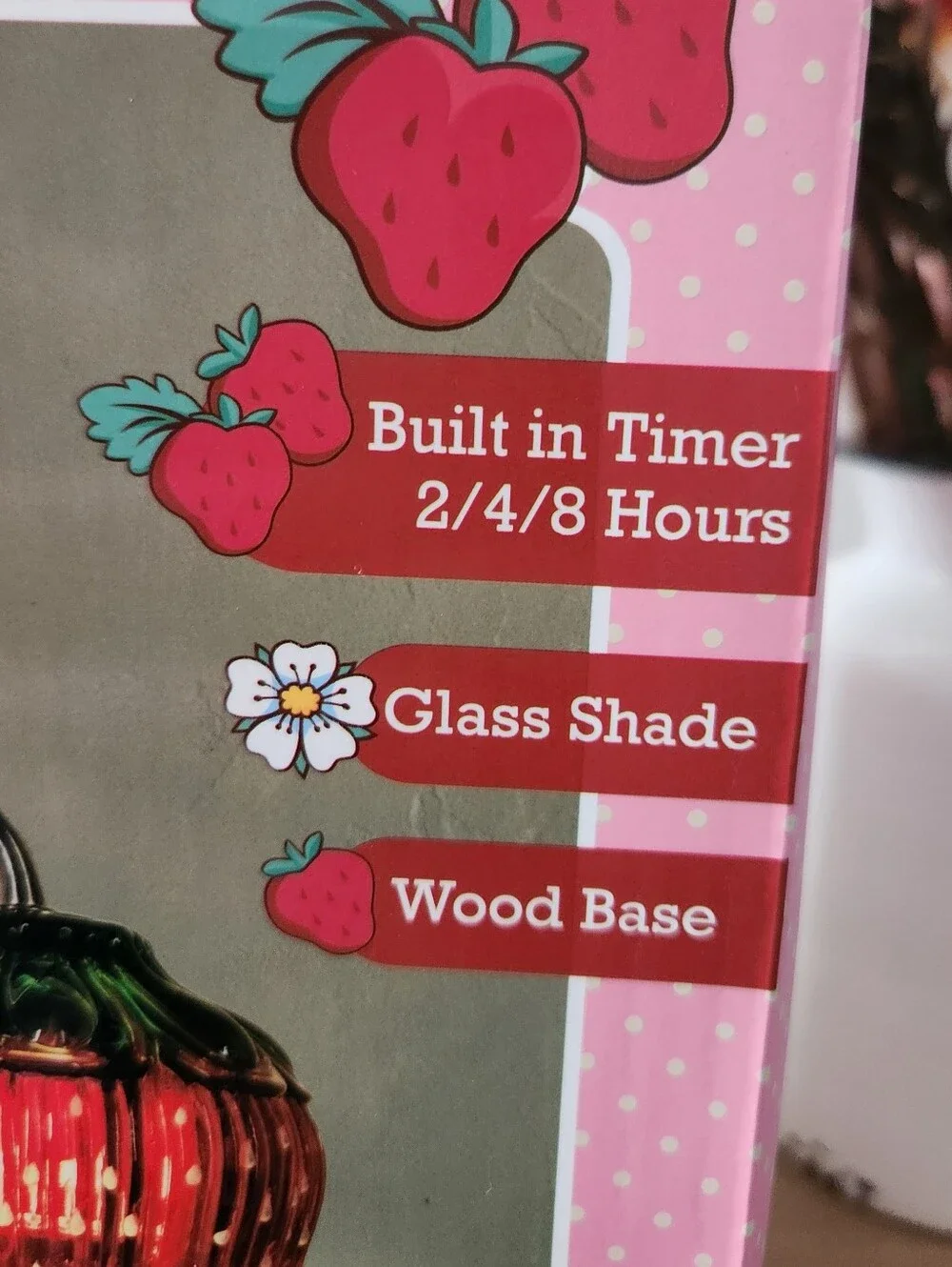 Strawberry Shortcake Candle Warmer Lamp Timer Glass Shade NWT 60W New In Box
